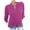 Hot Pink, variant on WREESH Womens Fashion Cotton Linen Shirt Summer Casual Stand Collar V Neck Long Sleeved Solid Color Loose Shirt Henley Tops Pullover Beige