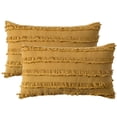 thumbnail image 1 of Juego de 2 fundas de almohada decorativas bohemias, fundas de cojín con patrón de Jacquard a rayas de lino para sofá, sala de estar y dormitorio, 1 of 5