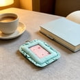 thumbnail image 6 of WeDecorBay 3 Inch Clear Window Photo Card Holders Ruffle Lace Design Lightweight Keychain Pouch for Student Earbud Coin Storage Backpack Organizer Daily Use Green,Free Size, 6 of 6