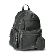 Madden NYC 18.5 Womens Dome Backpack with Front Pocket and Removable Pouch, Black