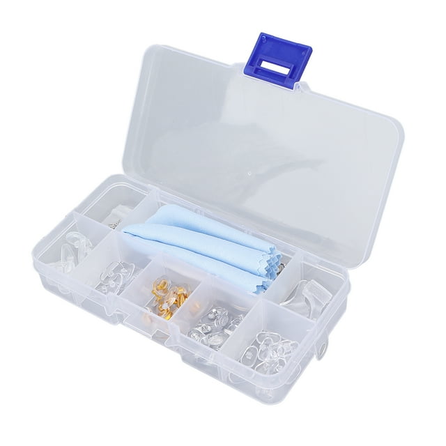 Kit de reparación de Vidrios, almohadillas para la nariz de silicona para la nariz de silicona anti -slip, una caja de almacenamiento de tela para la mayoría de los vasos para la la