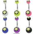 thumbnail image 1 of Cool Acrylic Star Logo Belly Button Ring, 1 of 1
