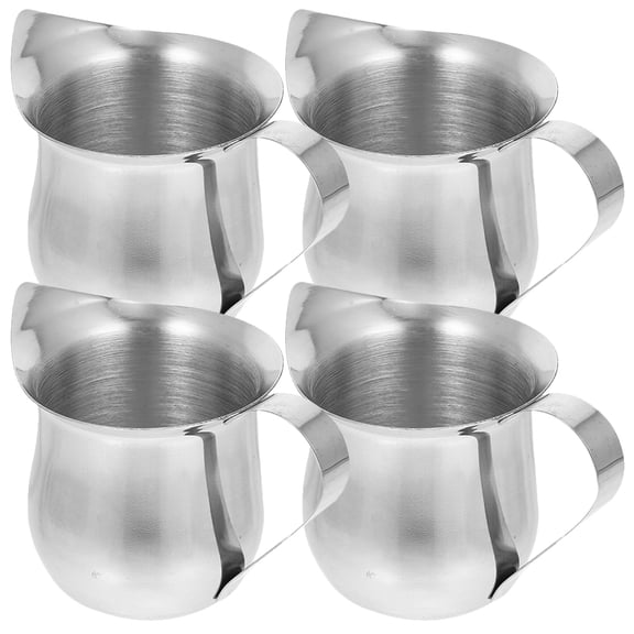 4 Pcs Coffee Pot Creamer Espresso Shot Cups Dispenser Portapotty Bar Accessory Stainless Steel Milk Measuring Metal