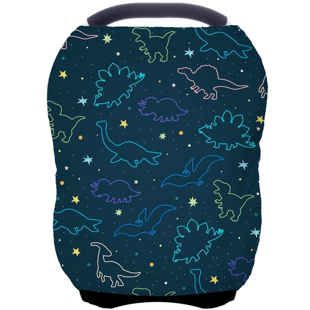 Funda multiuso para asiento de auto ByeBye Calorie, azul oscuro con dinosaurios