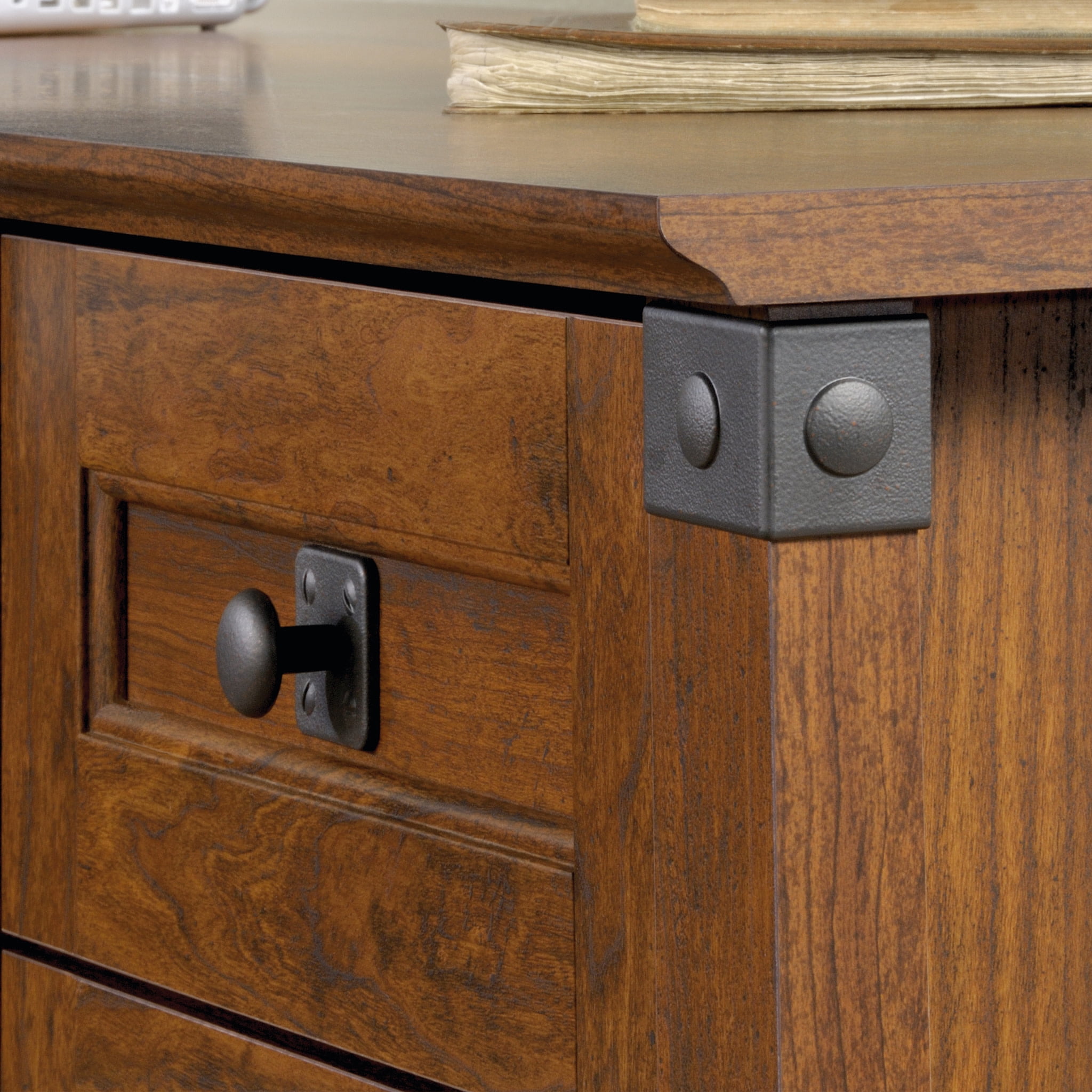 Sauder Carson Forge Corner Computer Desk, Washington Cherry Finish