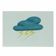 thumbnail image 1 of Teal and Yellow Cutting Board, Cloud with Thunderbolts Cartoon Style Meteorology Climate Theme, Decorative Tempered Glass Cutting and Serving Board, Small Size, Teal and Yellow, by Ambesonne, 1 of 1