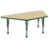 ECR4Kids 30in x 60in Trapezoid Everyday T-Mold Adjustable Activity Table Maple/Green - Chunky Leg
