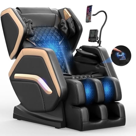 Znines Massage Chair Full Body, Zero Gravity Massage Chair 2025 for Back Fatigue with 10 Fixed Rollers, Airbags, Phone Controller, Heating, Bluetooth Speaker, Nightlights for Living Room, Bedroom