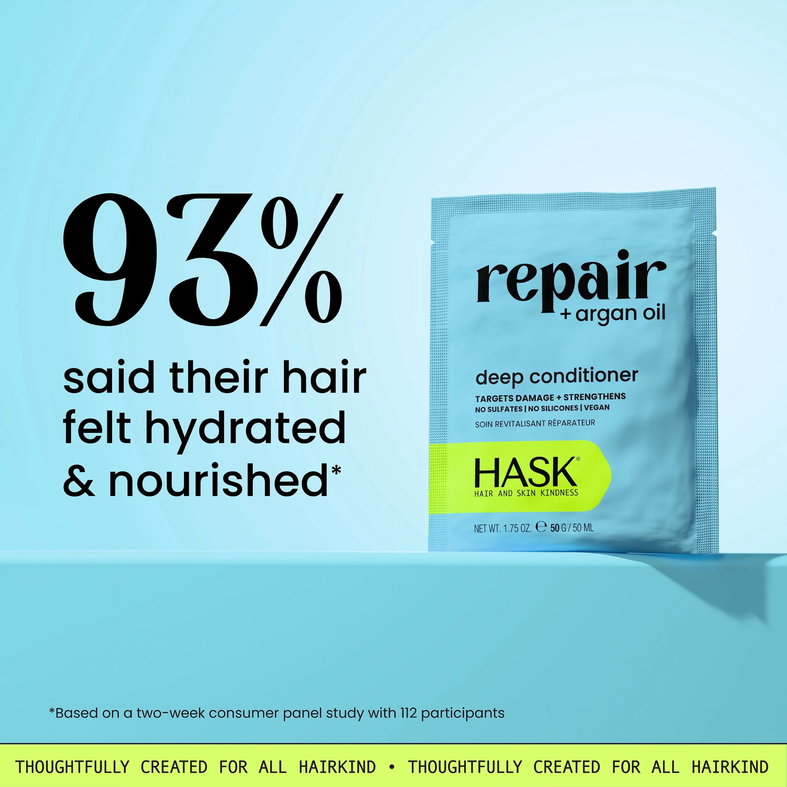 (3 pack) HASK Argan Oil Repairing Deep Conditioner, 1.75 oz