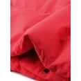 thumbnail image 5 of Agnes Orinda Women's Plus Size Hooded Padded Jacket Zip Snap Warm Outerwear Outdoor Winter Mid‑Length Quilted Winter Coat with Pockets 2X Red, 5 of 6