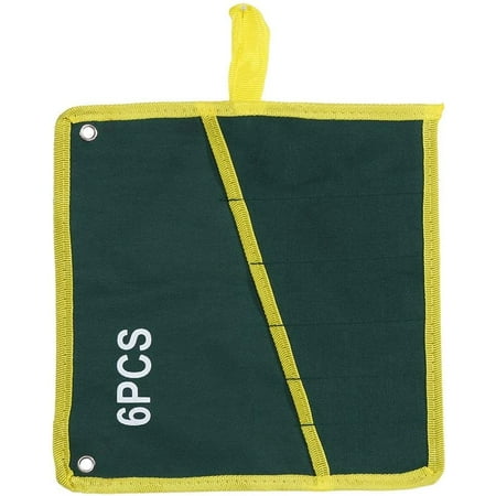 

1Pcs Durable Canvas Tool Pouches Wrench Storage Organizers Bag with Green 6/8/10/12/25 Pockets(6 Pockets)