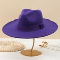 thumbnail image 4 of Fedora Hats for Men Women Wide Brim Classic Dress Panama Hat with Ribbon Band for Daily Life and Party, 4 of 6
