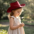 thumbnail image 3 of Unisex Toddler Kids Cowboy Hat Wide Brim Cowgirl Hat Western Themed Party Wear Summer Sun Hat for Boys Girls One Size, 3 of 4
