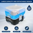 thumbnail image 2 of SereneLife 4 Gallon Portable Toilet with Extra Large Seat – Outdoor Camping Toilet with Flush, 3.2 Gallon Fresh Water Tank, Hand Sprayer, Funnel & Phone Holder for RV, Boat, Travel, Indoor/Outdoor Use, 2 of 7