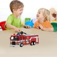thumbnail image 5 of BINGLI Toy Fire Truck, Firetruck Toys with Extending Rescue Rotating Ladder Water Gun Lights and Siren Sounds, Pull Back Alloy Car Toys for Toddlers Boys Girls Kids Gift, 5 of 9