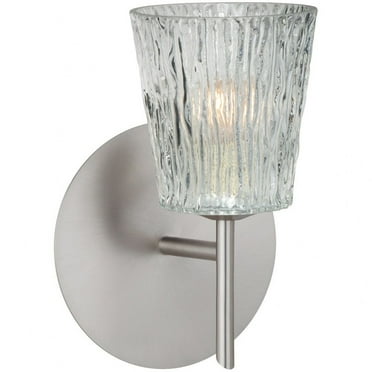 1SW-512500-LED-SN-Besa Lighting-Nico 4-One Light Mini Wall Sconce-5 Inches Wide by 7 Inches High-Satin Nickel Finish-Clear Stone Glass Color-LED