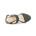 thumbnail image 4 of BLISSFUL STEP Mother's Day Women's Platform Heels Chunky Heel Slingback Open Toe Sandals Grey 9, 4 of 7