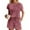 Wine Red, variant on Ekouaer Pajamas Set for Women 2 Piece Pjs Ribbed Knit Lounge Set Cap Sleeve Loungewear Sleepwear