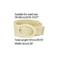 thumbnail image 3 of Womens Woven Belts Wide Waist Belts for Dress Decor Adjustable 22.83-33.07" Beige, 3 of 4