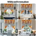 thumbnail image 2 of Swag Curtains Valances for Windows, Pumpkins Fall Thanksgiving Short Kitchen Window Curtains Over Sink, Orange Leaves Black White Plaid Cafe Curtains Panel Set Of 2,Rod Pocket, 45 Inches Length, 2 of 8