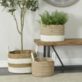 thumbnail image 2 of CosmoLiving by Cosmopolitan 19", 16", 13"W Brown Seagrass Handmade Two Toned Storage Basket with Handles, 3-Pieces, 2 of 10