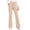 Beige, variant on Women Fleece Lined Flared Yoga Pants, Thermal Flare Yoga Pants High Waisted Bootcut Leggings with Pockets Warm Lined Solid Color Workout Pants for Winter Gym Lounge Daily Wear