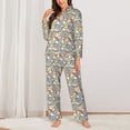 thumbnail image 2 of Fotbe Paisley Floral 5 Pattern Long Sleeve Pajama Set for Women,Sleepwear Set,2-piece Loungewear Set,Soft PJs Comfy Nightwear with Pockets -Large, 2 of 7