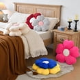 thumbnail image 4 of Almohada con forma de flor ZCNYCLAM 38 cm de piel suave azul, 4 of 7
