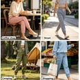 thumbnail image 3 of Women's Quick-Dry Sun Protection Hiking Pants, Natural Waist Tummy Smoothing with Functional Side Pockets, Lightweight for Outdoor Sports or Daily Wear, Versatile | CSEONE,Pink L, 3 of 9
