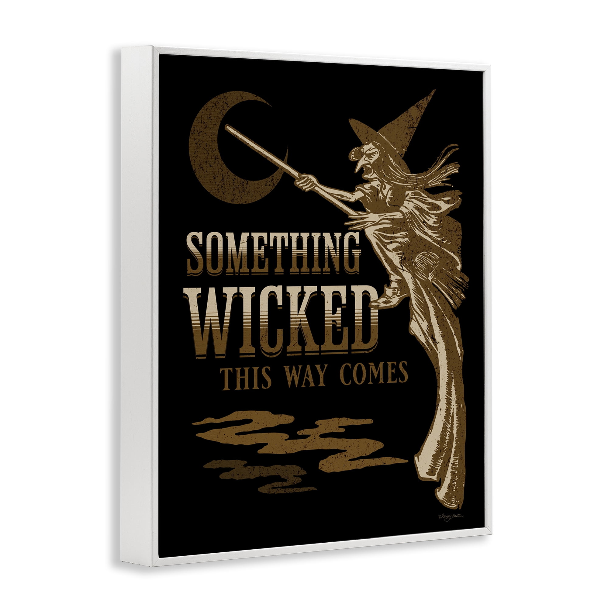 Stupell Industries Something Wicked Witch Holiday Painting White Framed Art Print Wall Art, 11 x 14