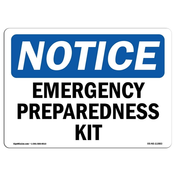 OSHA Notice Sign - Emergency Preparedness Kit | Plastic Sign | Protect Your Business, Construction Site, Warehouse & Shop Area |  Made in the USA