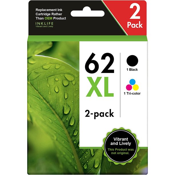 62XL Ink Cartridges Black/Color Replacement for HP 62XL 62 XL for Envy