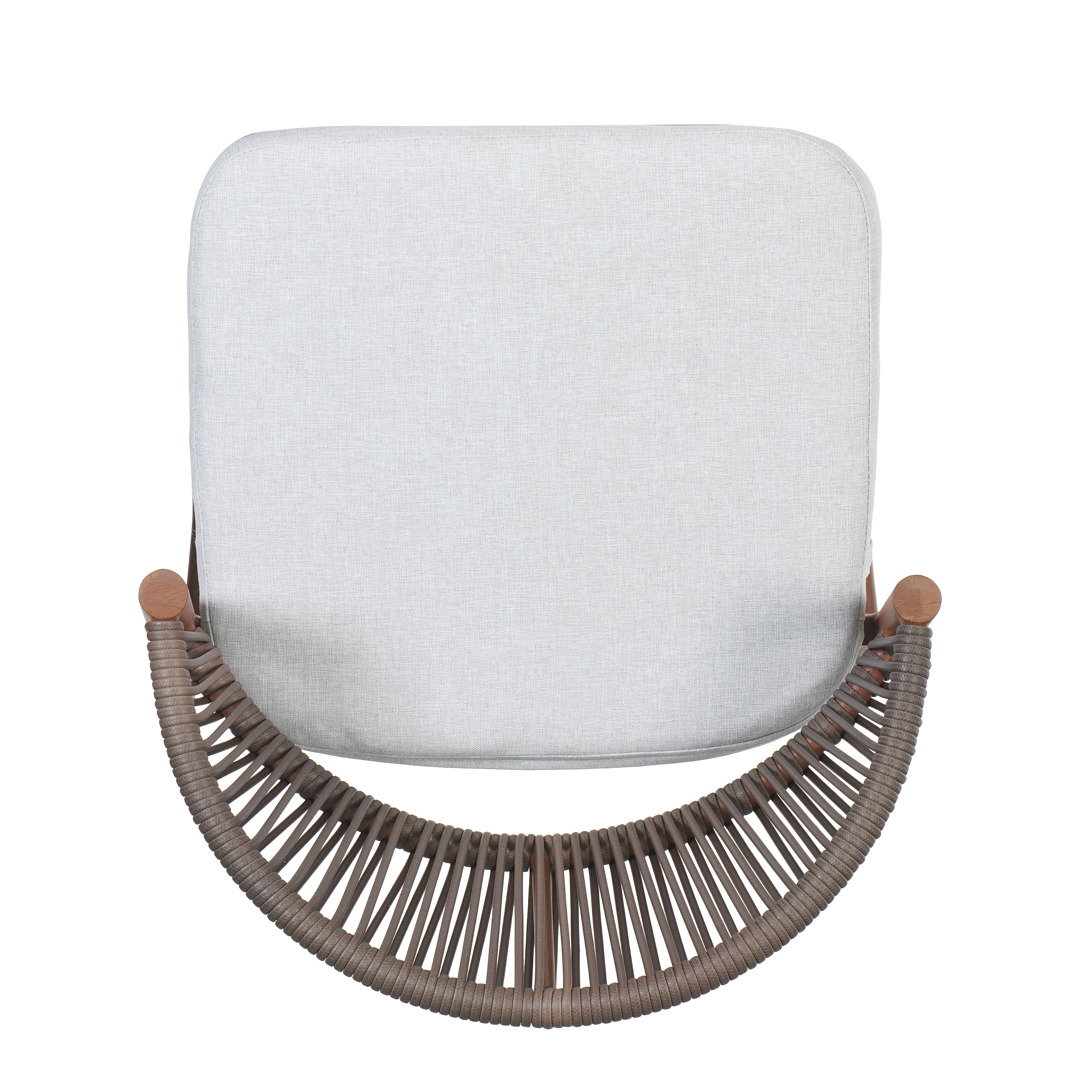 Barstools Set of 2, Outdoor 30.25 Inch Seat Height Aluminum Frame Stools with PE Rattan Scallop-Shaped Backrest, Teak Finish