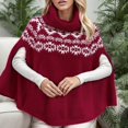 thumbnail image 5 of Suéter Gibobby de invierno de punto rojo navideño con cuello de otoño o invierno para mujer L, 5 of 5