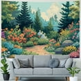 thumbnail image 4 of JRXY Blue Midnight Spring Botanical Flower Garden Tapestry Painting, 4 of 6