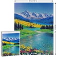 thumbnail image 2 of 500 Piece Mountains Park Stream Oil Painting Landscape Jigsaw Wooden Puzzles for Adults Family Wall Decoration for Bedroom Living Room Kitchen Bathroom Wooden Wall Art, 2 of 8