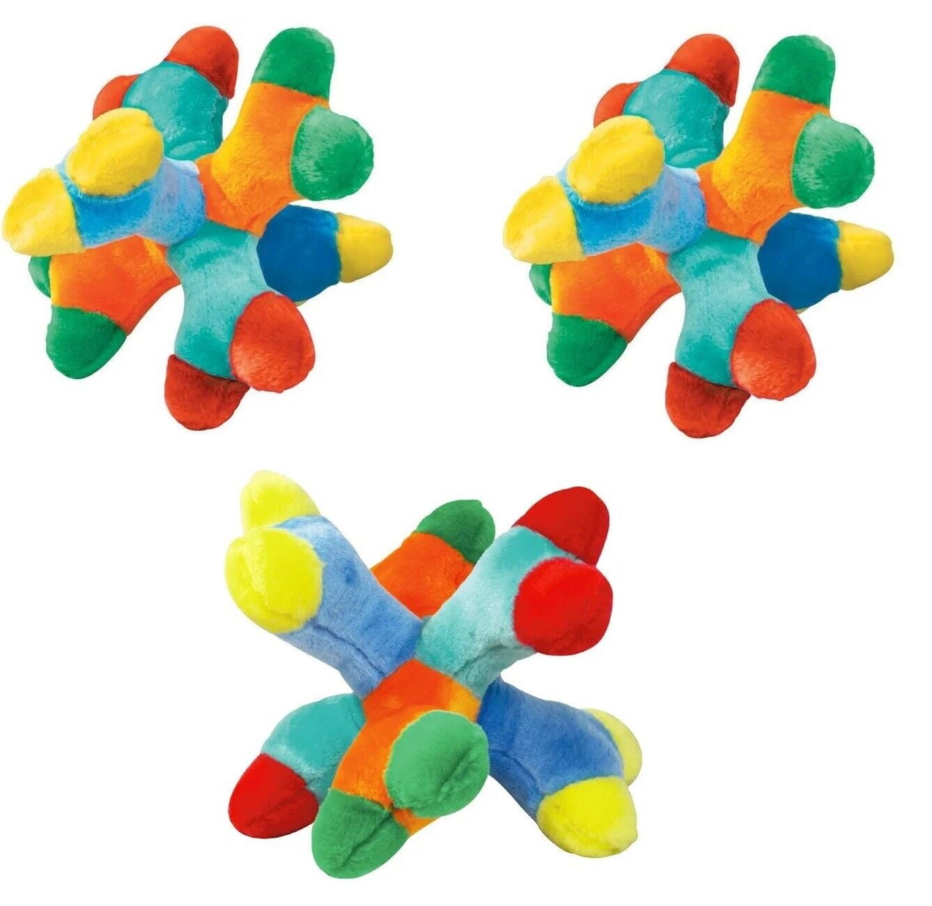 Big Soft 11" Dog Toy Medium to Large Breeds Plush Multi Squeaker Choose Quantity (1 Big Toy)