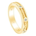 thumbnail image 2 of AFFY 0.12 Carat Round Shape White Natural Diamond Rope Design Wedding Band Ring 18K Solid Yellow Gold Ring Size-7.5, 2 of 3