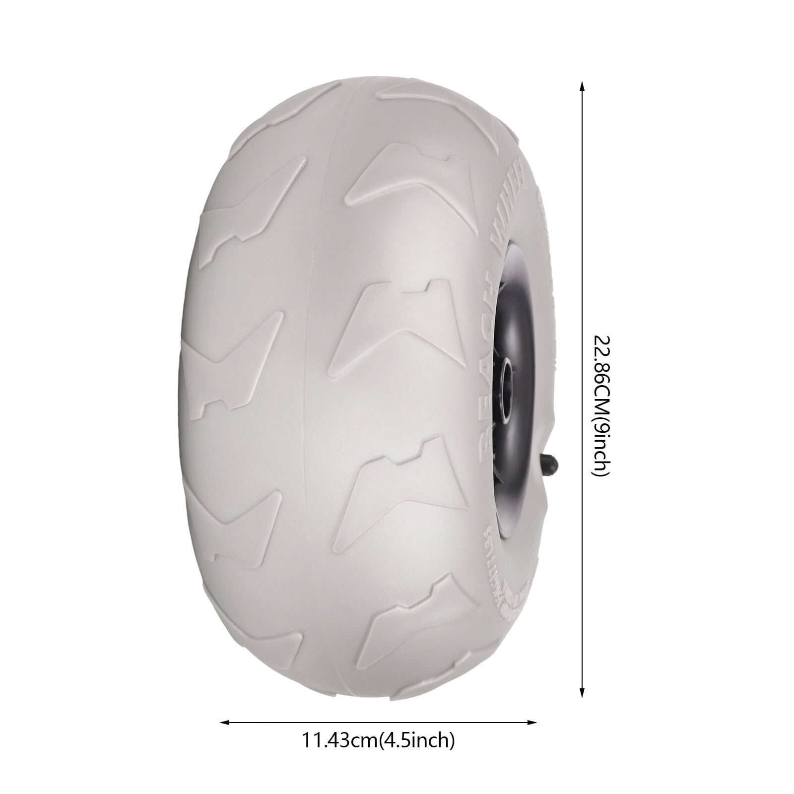 Beach Inflatable Wheels 2-Pack, 9" PVC Balloon Sand Tires for Cart Kayak Canoe Wagon, Low Pressure 3-5 PSI, 88lbs Capacity Per Wheel for Beach Camping Garden (Hub 0.78")