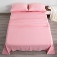 thumbnail image 5 of Organictune 1800 Super Soft and Cozy 100% Microfiber Bed Sheet Set, Hotel Luxury Wrinkle, Fade, Stain Resistant Fitted Sheet Set with Deep Pocket, Pink, Full, 4 Piece, 5 of 5