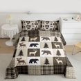 thumbnail image 2 of Feelyou Western Lodge Cabin Queen Comforter Set, Jungle Bear Deer Animal Bedding Sets, Countryside Theme Reversible Bedding Comforter Set, Wheat Brown Super Cozy Room Decor, 3 Pieces, 2 of 8