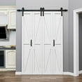thumbnail image 2 of 50'' x 84'' Bifold Barn Doors and Hardware Included, White Smooth Paintable Pre-assembled Solid Core Panels & Track Joint & Bi-fold Barn Door Hardware Kit, K Frame-Fit Max Opening 48in x 84in, 2 of 5