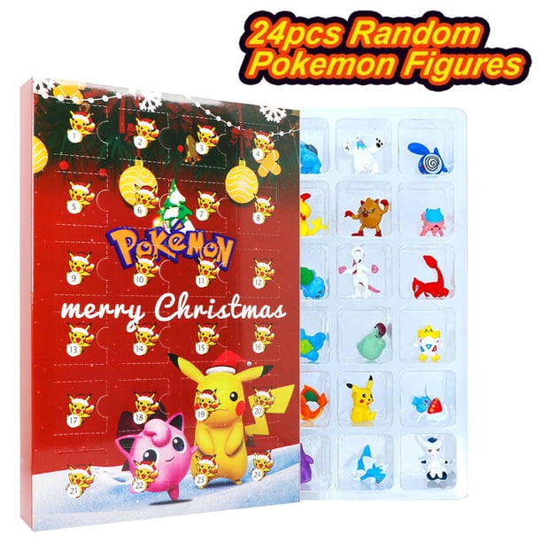 Calendario de Adviento de Navidad de Pokémon, 24 figuras de anime, caja misteriosa, Pikachu, modelo de PVC, juguete para niños para regalo de Navidad