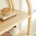 thumbnail image 4 of Vexley 60 Inch Wide Arched Bookshelf in Natural, 4 of 9