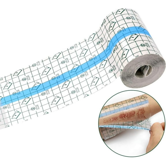 1 Roll Tattoo Aftercare Waterproof Bandages,Happon Waterproof Transparent Bandage,Stretch Adhesive Bandage,Transparent Film Dressing,Clear Adhesive Dressing Tape for Swimming and Shower