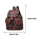 thumbnail image 3 of Mochila vintage de lona con estampado floral - cierre ajustable con cordón, 30x40cm, múltiples bolsillos para viajes y uso diario, 3 of 6