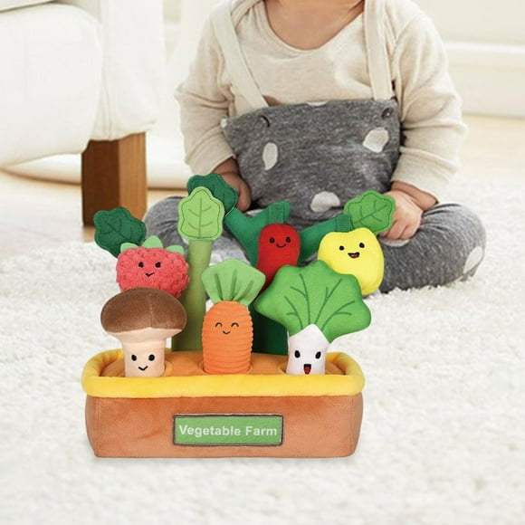 Juguetes sensoriales para bebés, juguetes para tirar verduras, regalo interactivo portátil, juego de simulación, habilidades motoras finas para niños