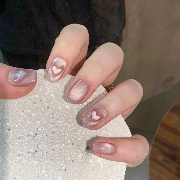 FSTDelivery Fake Press-On Nails for Women Girls, Short And Medium Press Nails 24 Tablets Of Fake Nails With PatternMake You Stand Out From The Crowd Adhesive Nail Art Set For Women Nail Art Glue 1Ml