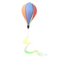 thumbnail image 2 of Tira de viento de globo de aire caliente de arcoíris, molino de viento de colores giratorio brillante, cadena de molino de viento de jardín, decoración al aire libre Adepaton 2034257-2, 2 of 9