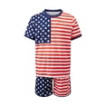 thumbnail image 2 of 4th of July Family Matching Outfits Red White Blue Patriotic Short Sleeve Tops and Shorts Set, 2 of 8